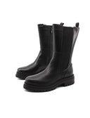 Stivaletto combat da donna in pelle