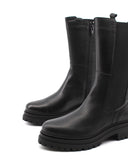 Stivaletto combat da donna in pelle