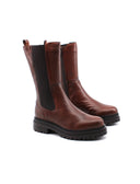 Stivaletto combat da donna in pelle