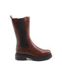 Stivaletto combat da donna in pelle