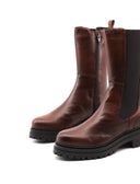 Stivaletto combat da donna in pelle