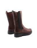 Stivaletto combat da donna in pelle