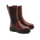 Stivaletto combat da donna in pelle