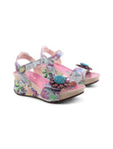 Barry 36 sandalo zeppa con fiore donna