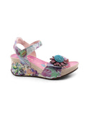 Barry 36 sandalo zeppa con fiore donna