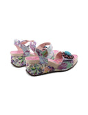 Barry 36 sandalo zeppa con fiore donna
