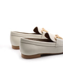 Mocassino in pelle con morsetto oro