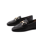 Mocassino in pelle con morsetto oro