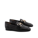 Mocassino in pelle con morsetto oro