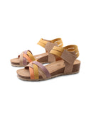 Sandalo multicolor in pelle da donna