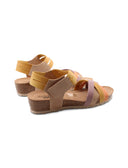 Sandalo multicolor in pelle da donna