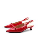 Kitten heel in vernice rossa da donna