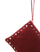 Pochette scamosciata con borchie donna