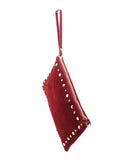 Pochette scamosciata con borchie donna