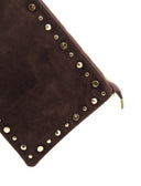 Pochette scamosciata con borchie donna