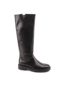 Stivale alto nero in pelle da donna