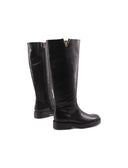 Stivale alto nero in pelle da donna