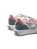 Sneaker in pelle scamosciata e tessuto