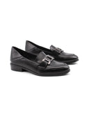 Mocassino nero con morsetto da donna