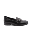 Mocassino nero con morsetto da donna