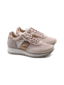 Sneaker in suede e tessuto traforato