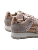 Sneaker in suede e tessuto traforato