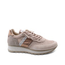 Sneaker in suede e tessuto traforato