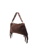 Cefalu borsa pelle a spalla con frange