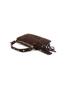 Cefalu borsa pelle a spalla con frange