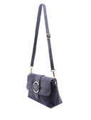 Celeste borsa a tracolla scamosciata