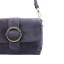 Celeste borsa a tracolla scamosciata