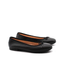Ballerina in pelle con fiocco donna