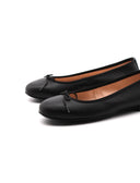 Ballerina in pelle con fiocco donna