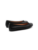Ballerina in pelle con fiocco donna