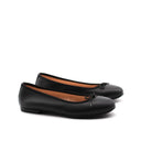 Ballerina in pelle con fiocco donna
