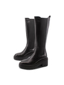 Stivale nero con suola carrarmato donna