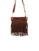 Claudia borsa scamosciata con frange