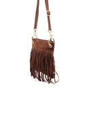 Claudia borsa scamosciata con frange