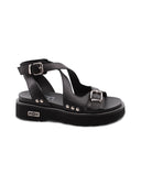 Ziggy 447 sandalo nero in pelle donna
