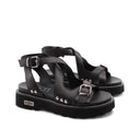 Ziggy 447 sandalo nero in pelle donna