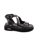 Ziggy 447 sandalo nero in pelle donna