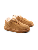 Sneaker scamosciata con pelliccia donna