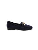 Mocassino scamosciato donna con catena