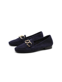 Mocassino scamosciato donna con catena