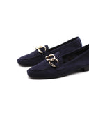 Mocassino scamosciato donna con catena