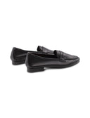 Mocassino nero in pelle da donna