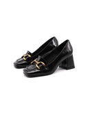 Mocassino donna in vernice con morsetto