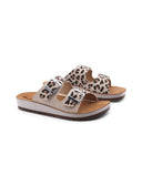 Ciabatta animalier a doppia fascia