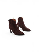 Stivaletto marrone a punta con zip