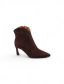 Stivaletto marrone a punta con zip